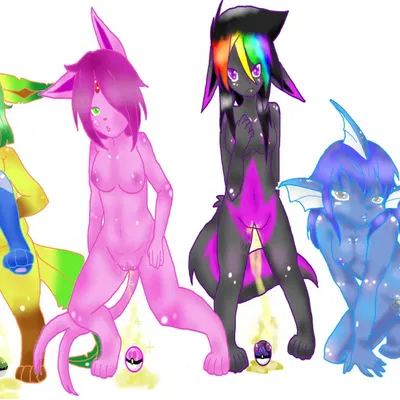 aaqua (raveneevee), nector (raveneevee), raven eevee (nintendo, pokemon) created by raveneevee