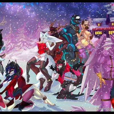 aiko (aikoxsnow), alexis (deewolfz), angel (copperback01) (christmas, criticalhit64) created by ltshiroi