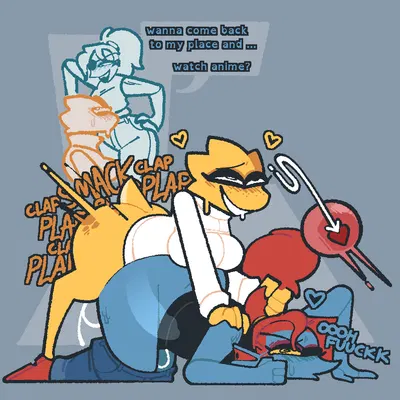 alphys, undyne (undertale, undertale (series)) created by xenopavilia