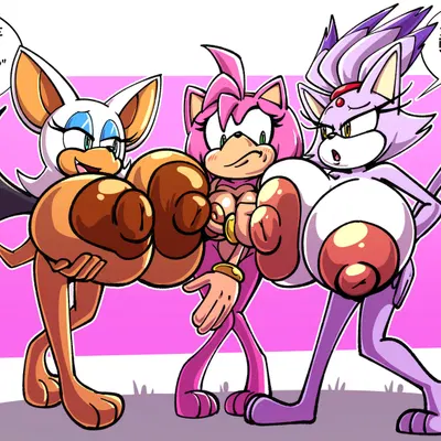 amy rose, blaze the cat, hop the lemming (sega, sonic the hedgehog (series)) created by sachasketchy