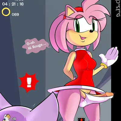 amy rose, rouge the bat (sega, sonic the hedgehog (series)) created by davidsanchan
