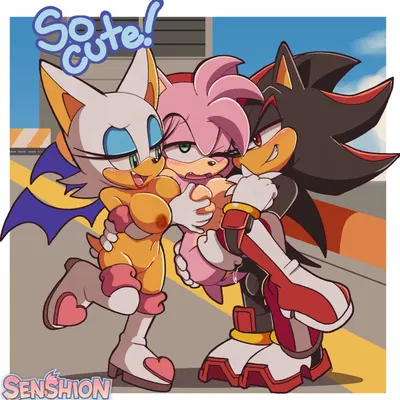 amy rose, rouge the bat, shadow the hedgehog (sega, sonic the hedgehog (series)) created by senshion