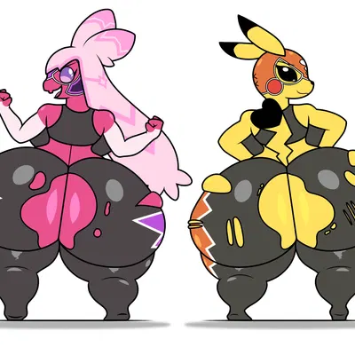 angie (raylopez), pikachu libre, tinkaton libre (nintendo, pokemon) created by raylopez