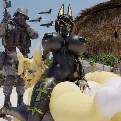 anubis, anubis (bom39) (bandai namco, digimon) created by nikto ghost