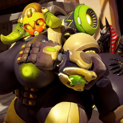 anubis reaper, orisa (overwatch), reaper (overwatch) (blizzard entertainment, overwatch) created by ewr 115