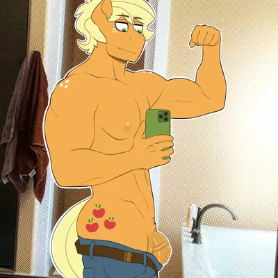 applejack (mlp) (friendship is magic, hasbro) created by shallowwin