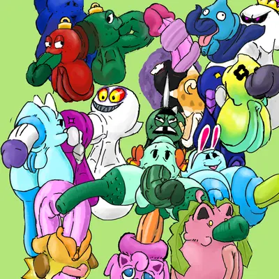 aqua (dustbunny404), babyball (ballmastrz), baubles (dustbunny404) (dragon quest, kirby (series)) created by dustbunny404