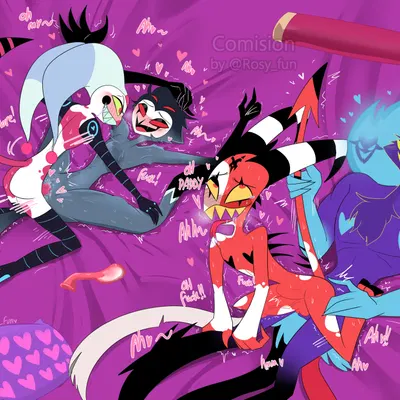 asmodeus (helluva boss), blitzo (helluva boss), fizzarolli (helluva boss) (hellaverse, helluva boss) created by rosy fun