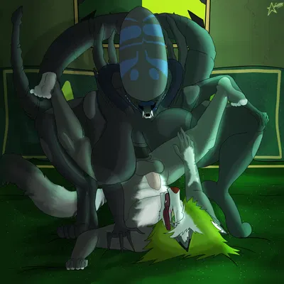 aurorix (character), spitz (artythepone) (alien (franchise), hellaverse) created by cosmosarts