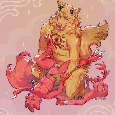 aurum (lupinator), chervona (lupinator) (mythology) created by xuu