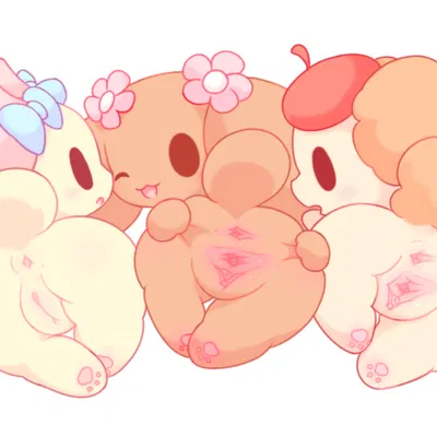 azuki (cinnamoroll), chiffon (cinnamoroll), mocha (cinnamoroll) (cinnamoroll, sanrio) created by nakimayo