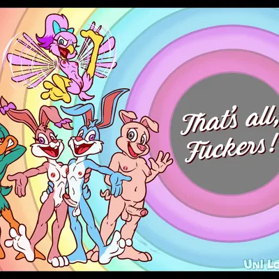 babs bunny, buster bunny, hamton j. pig (that's all folks, tiny toon adventures) created by bassybefuddle