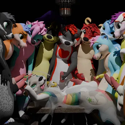 badger (otter), lemon (otter), letty the dragon (character) created by bliss0tter