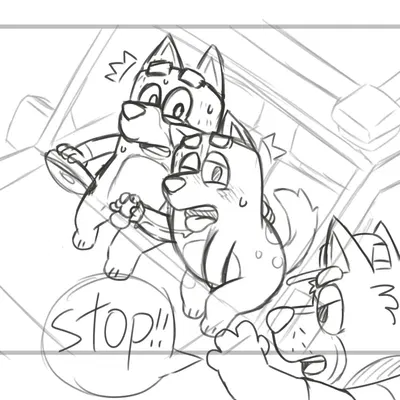 bandit heeler, chilli heeler (bluey (series)) created by 96panda