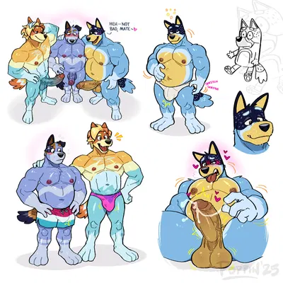 bandit heeler, radley heeler, stripe heeler (bluey (series)) created by poppin