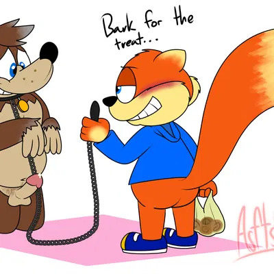 banjo (banjo-kazooie), conker (banjo-kazooie, conker's bad fur day) created by squirrelfromthesouth