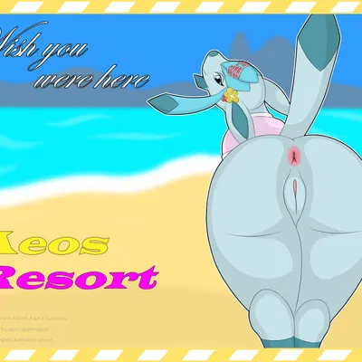 beach style glaceon (nintendo, pokemon) created by onesaucydragon