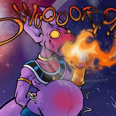 beerus, blaze the cat (dragon ball, dragon ball super) created by eviltqf