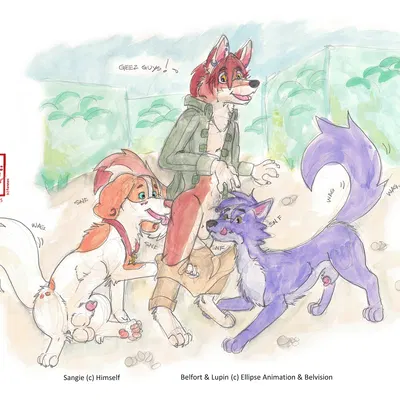 belfort (belfort and lupin), lupin (belfort and lupin), sangie nativus (belfort and lupin) created by fennec (artist)