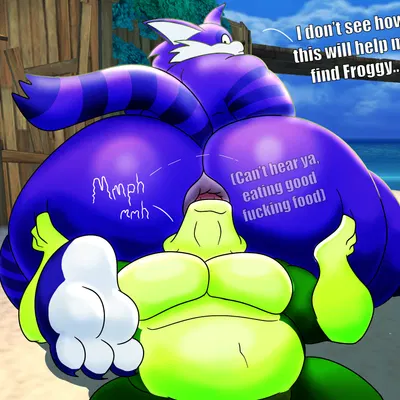 big the cat, vector the crocodile (kingdom hearts, sega) created by possbooty