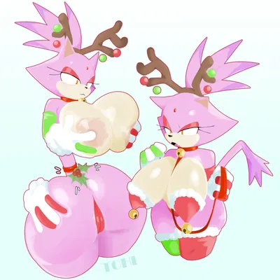 blaze the cat (christmas, sega) created by theonehornedimp