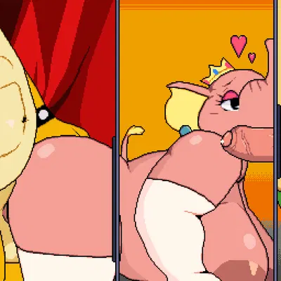 bowser, elephant peach, king k. rool (donkey kong (series), mario bros) created by smush-sin