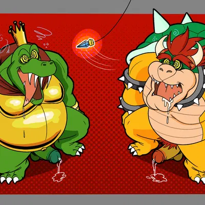 bowser, king k. rool (donkey kong (series), mario bros) created by wretchedpileofsecrets