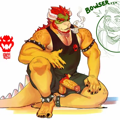 bowser, luigi (mario bros, nintendo) created by maruikito