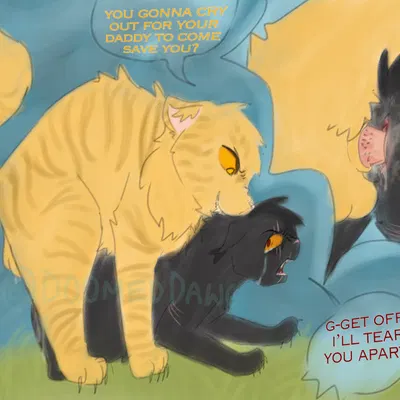 breezepelt (warriors), lionblaze (warriors) (warriors (book series)) created by breezepawlt, doomeddawg