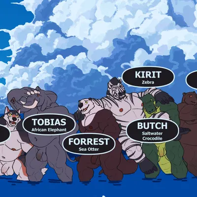 butch (cosmictail), elio (cosmictail), forrest (cosmictail) created by cosmictail