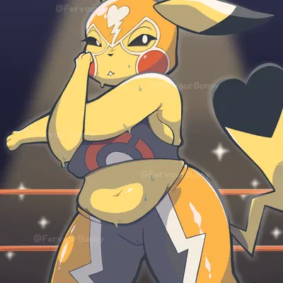 cosplay pikachu (character), pikachu libre (nintendo, pokemon) created by fervourbunny