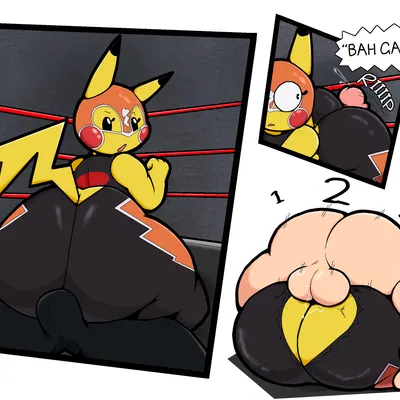 cosplay pikachu (character), pikachu libre (nintendo, pokemon) created by lewdewott