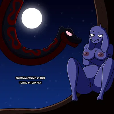 crimson the snake, toriel (undertale (series)) created by surrealatorium