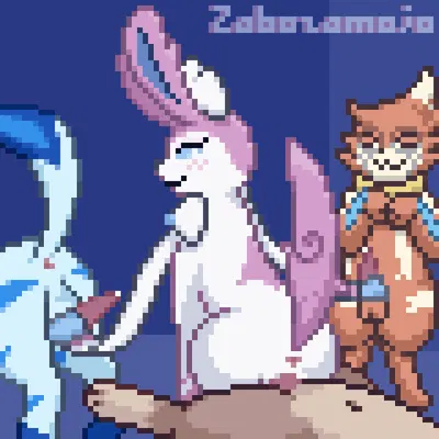 crumb (buizel), dizzy (goldenautilus), starei (starei) (nintendo, pokemon) created by zabozamojo