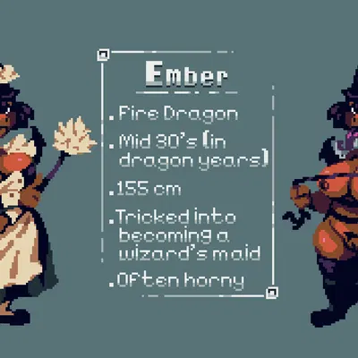 ember (iusca pixel) (mythology) created by iusca pixel