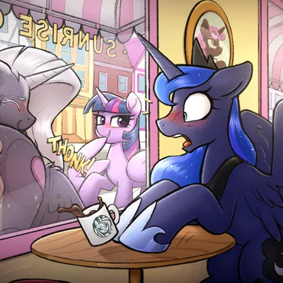 fan character, princess luna (mlp), rainbow dash (mlp) (friendship is magic, hasbro) created by selenophile