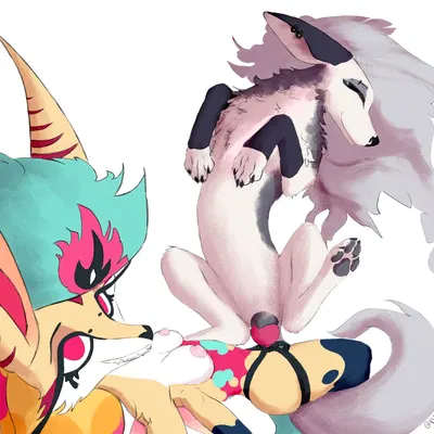 feral loona (helluva boss), loona (helluva boss), queen bee-lzebub (helluva boss) (hellaverse, helluva boss) created by pinkie pawbs