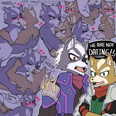 fox mccloud, wolf o'donnell (nintendo, star fox) created by adrianis06