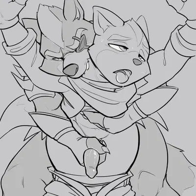 fox mccloud, wolf o'donnell (nintendo, star fox) created by lapatte