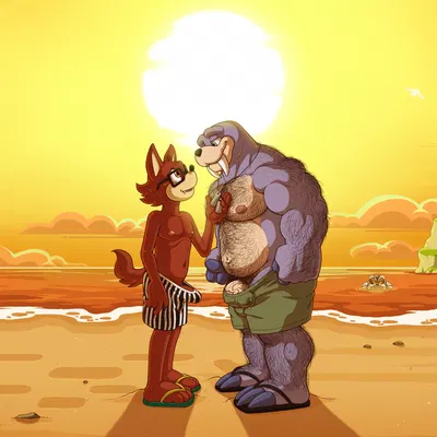 gadget the wolf, rotor the walrus, tundra the walrus (archie comics, sega) created by lovkuma