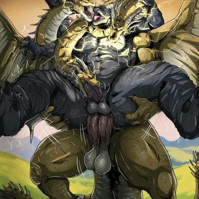 godzilla, king ghidorah (european mythology, godzilla (series)) created by teastuff