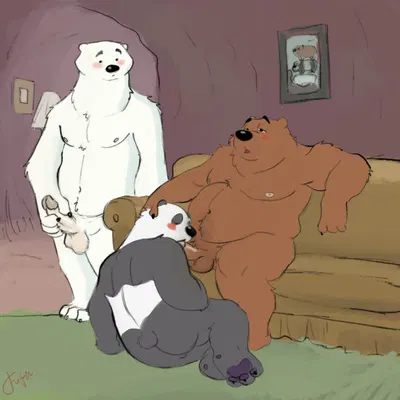 grizzly (we bare bears), ice bear (we bare bears), panda (we bare bears) (cartoon network, we bare bears) created by fufer