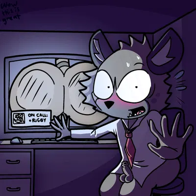 haida (aggretsuko), rigby (regular show) (aggretsuko, cartoon network) created by wowthisisgreat