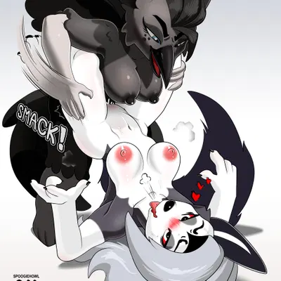 indyee, loona (helluva boss), ravyn (hellaverse, helluva boss) created by spoogiehowl