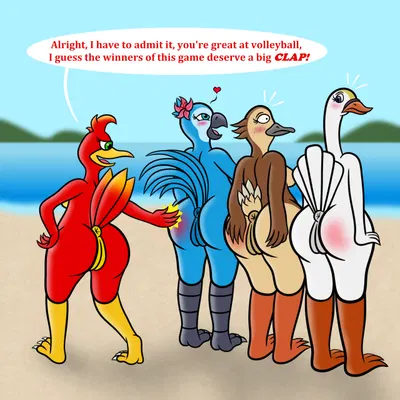 jewel (rio), kazooie, pam mallard (migration) (banjo-kazooie, blue sky studios) created by sharkinwaves