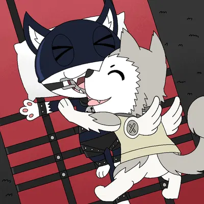 koromaru, morgana (persona) (atlus, megami tensei) created by lillyluvmonster