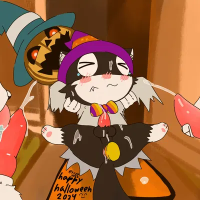 koromaru, morgana (persona) (halloween, persona (series)) created by razuneku