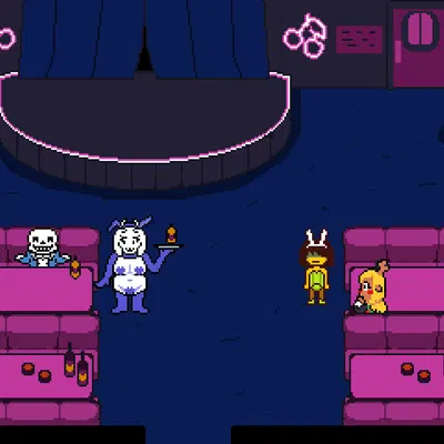 kris dreemurr, noelle holiday, sans (undertale) (deltarune, undertale (series)) created by bladedbard
