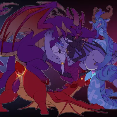 lateef (spyro), malefor, red (spyro) (activision, european mythology) created by fetishame