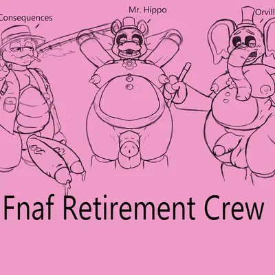 mr. hippo (fnaf), old man consequences (fnaf), orville elephant (fnaf) (five nights at freddy's, freddy fazbear's pizzeria simulator) created by cloudshywolf